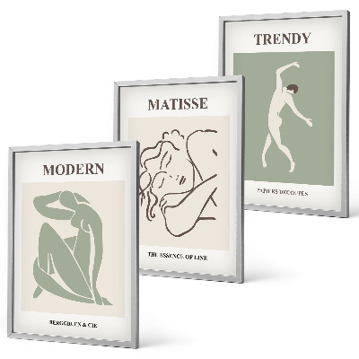 Wanddecoratie set schilderijen Stylowe postacie minimalistyczne