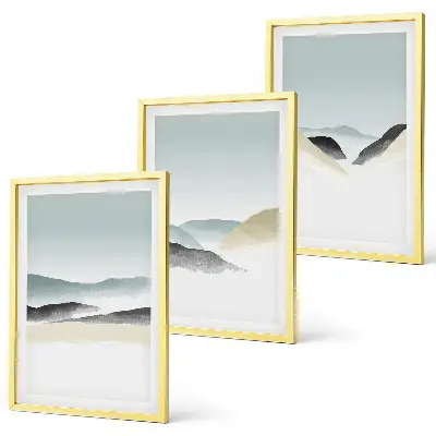 Fotowand minimalistische pastelkleurige bergen