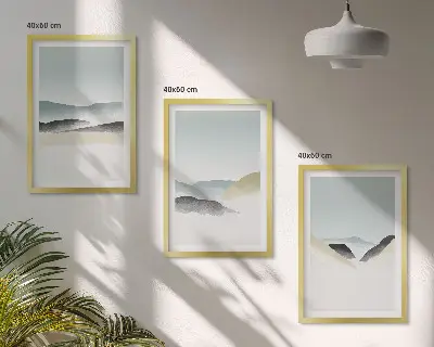 Fotowand minimalistische pastelkleurige bergen