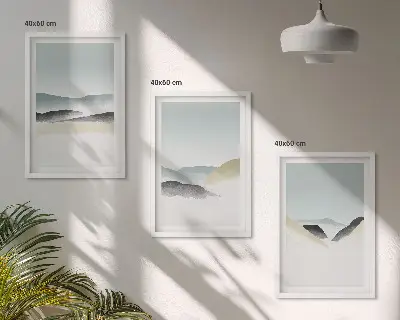 Fotowand minimalistische pastelkleurige bergen