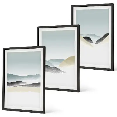 Fotowand minimalistische pastelkleurige bergen