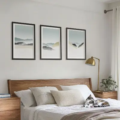 Fotowand minimalistische pastelkleurige bergen
