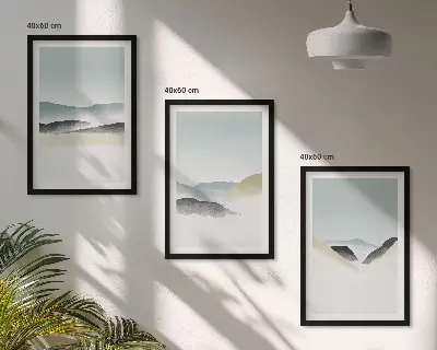 Fotowand minimalistische pastelkleurige bergen