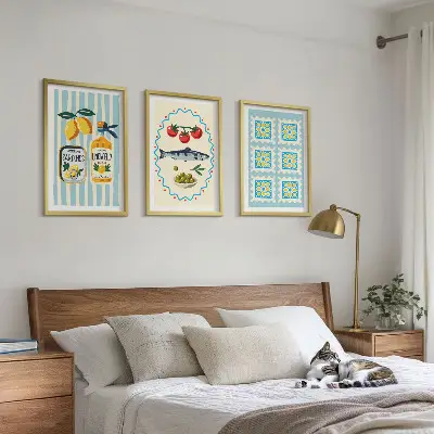Fotowand met mediterrane keukenillustraties