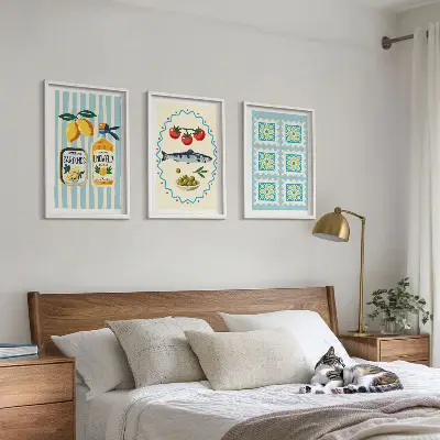 Fotowand met mediterrane keukenillustraties