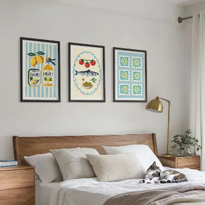 Fotowand met mediterrane keukenillustraties