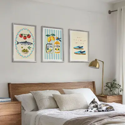 Wanddecoratieset schilderijen met Italiaanse levensstijl thema
