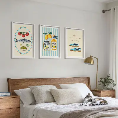 Wanddecoratieset schilderijen met Italiaanse levensstijl thema