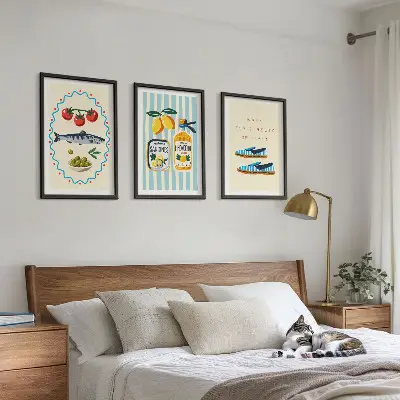 Wanddecoratieset schilderijen met Italiaanse levensstijl thema