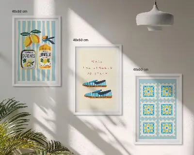 Fotowand met afbeeldingen van fruit als onderdeel van de Italiaanse cultuur