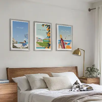 Schilderijenset Amalfi Positano en Capri set van wanddecoratie