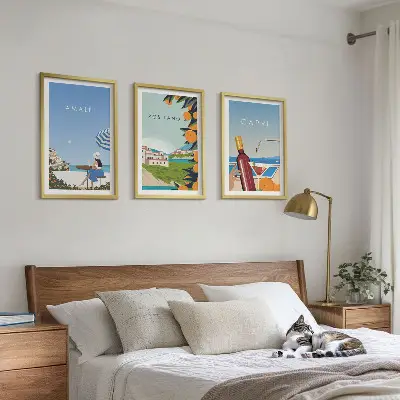 Schilderijenset Amalfi Positano en Capri set van wanddecoratie