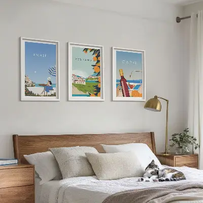 Schilderijenset Amalfi Positano en Capri set van wanddecoratie
