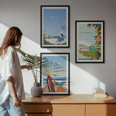 Schilderijenset Amalfi Positano en Capri set van wanddecoratie