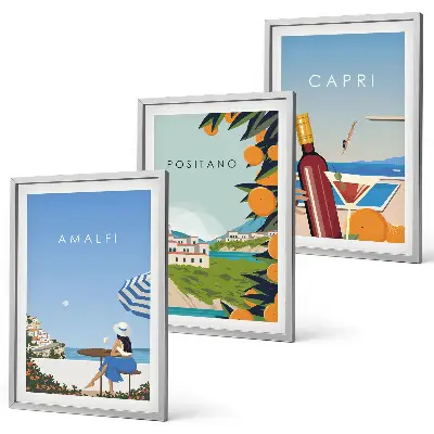 Schilderijenset Amalfi Positano en Capri set van wanddecoratie