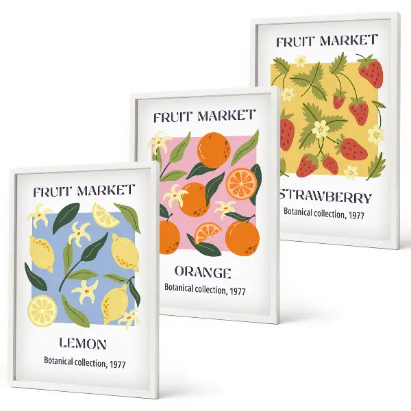 Fotowand posters met fruit van citroenen en aardbeien