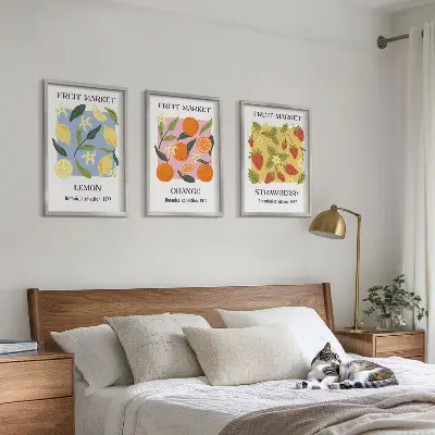 Fotowand posters met fruit van citroenen en aardbeien