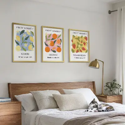 Fotowand posters met fruit van citroenen en aardbeien