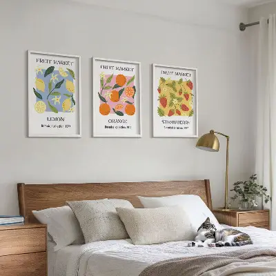 Fotowand posters met fruit van citroenen en aardbeien