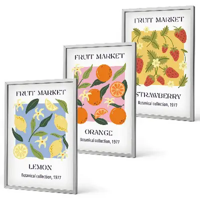 Fotowand posters met fruit van citroenen en aardbeien