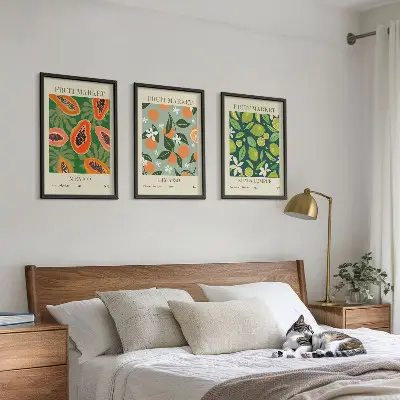 Fotowand vintage posters met fruitmotieven