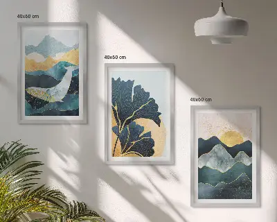 Fotowand met abstracte berglandschappen