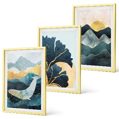 Fotowand met abstracte berglandschappen