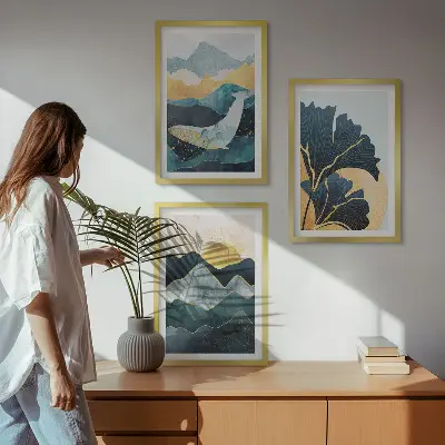 Fotowand met abstracte berglandschappen