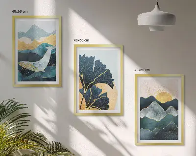 Fotowand met abstracte berglandschappen