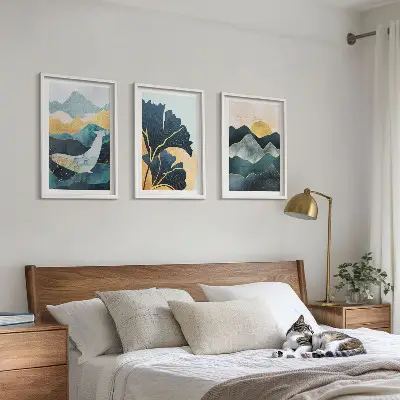 Fotowand met abstracte berglandschappen