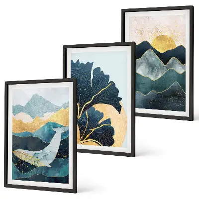 Fotowand met abstracte berglandschappen