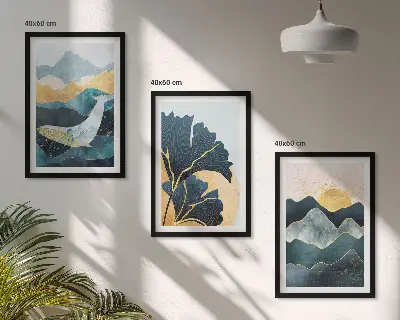 Fotowand met abstracte berglandschappen
