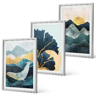 Fotowand met abstracte berglandschappen