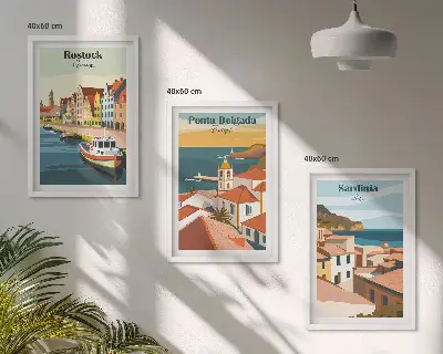 Fotowand met uitzichten op Europese kuststeden