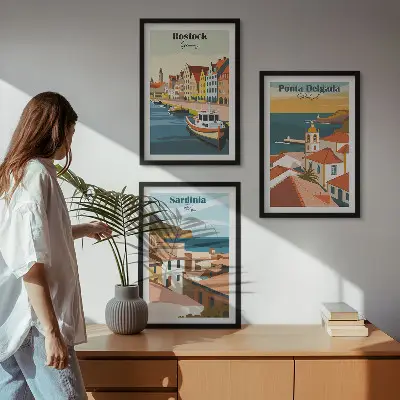 Fotowand met uitzichten op Europese kuststeden