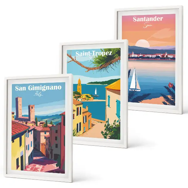 Fotowand landschap van Italiaanse dorpjes