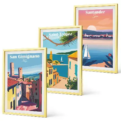 Fotowand landschap van Italiaanse dorpjes