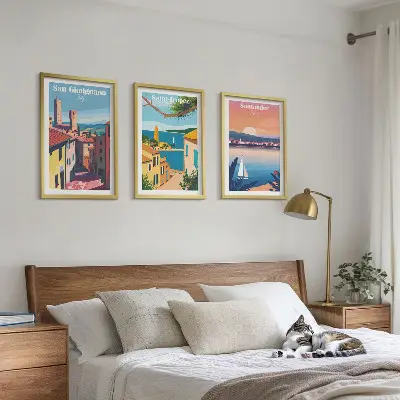 Fotowand landschap van Italiaanse dorpjes