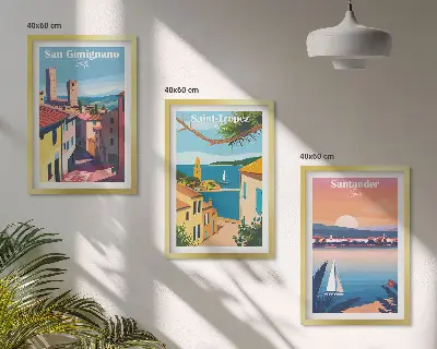 Fotowand landschap van Italiaanse dorpjes