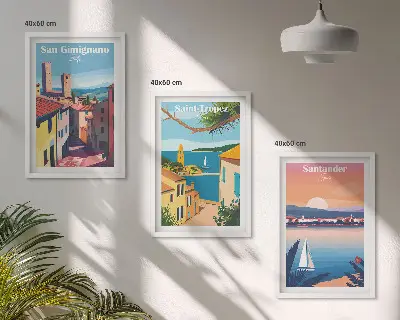 Fotowand landschap van Italiaanse dorpjes