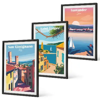 Fotowand landschap van Italiaanse dorpjes