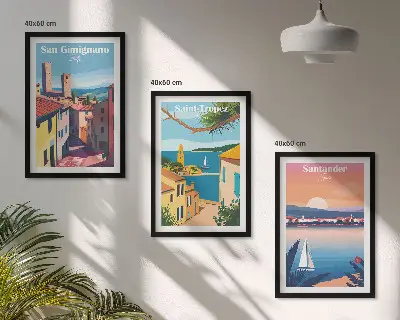 Fotowand landschap van Italiaanse dorpjes