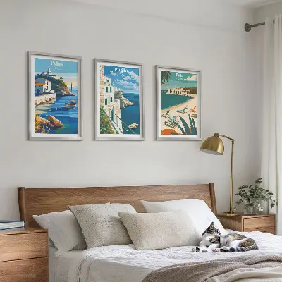 Wanddecoratieset schilderijen kustlandschappen
