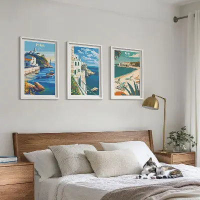 Wanddecoratieset schilderijen kustlandschappen