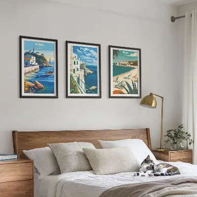 Wanddecoratieset schilderijen kustlandschappen