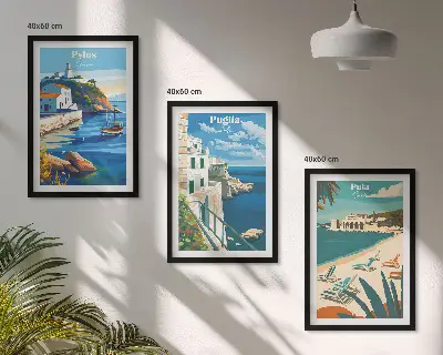 Wanddecoratieset schilderijen kustlandschappen