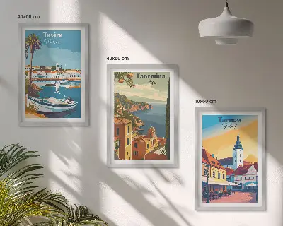 Fotowand met uitzicht op kuststeden
