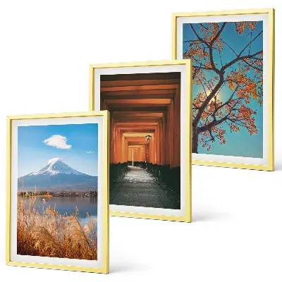 Set wanddecoratie met schilderijen Japanse landschappen natuur
