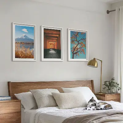 Set wanddecoratie met schilderijen Japanse landschappen natuur