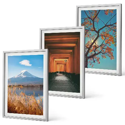Set wanddecoratie met schilderijen Japanse landschappen natuur